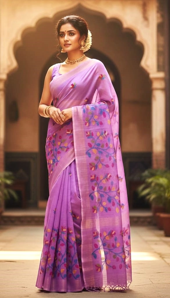 Needle-work Pure Muslin Jamdani